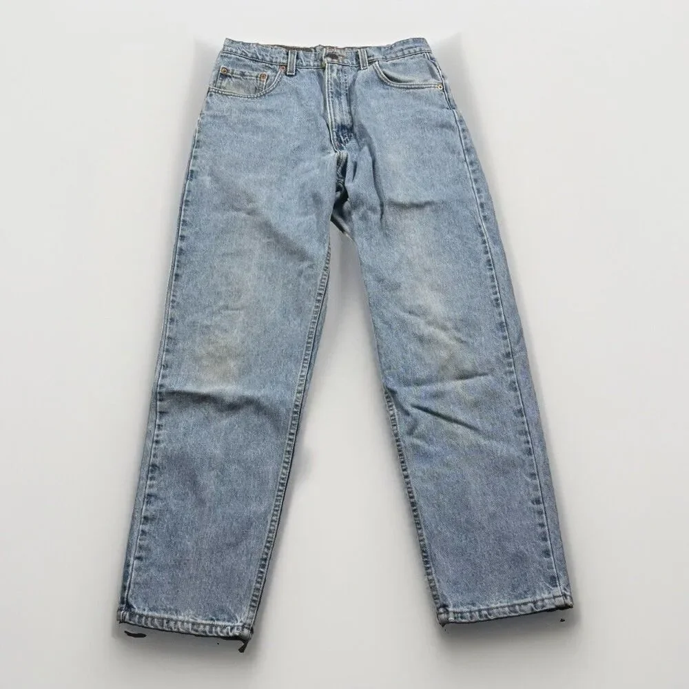 Vtg 90s Levi’s 550 Relaxed Taper Jeans Mens34x30 (fits 32x30) Made in USA Light